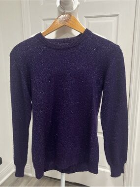 Purple Glittery Women’s Crewneck Sweater